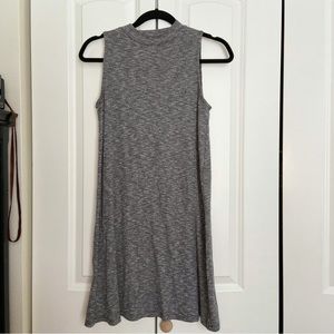 MADEWELL HIGH NECK HEATHER GRAY SHIFT DRESS